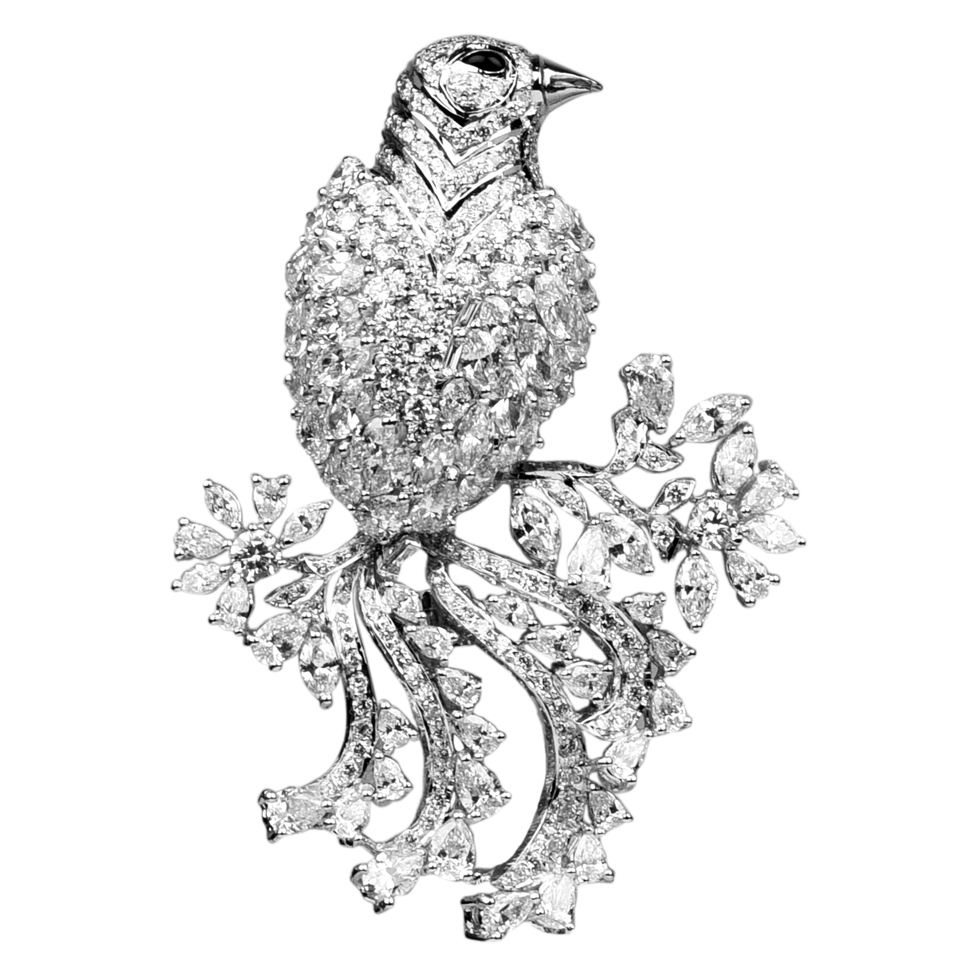 Winged Diamond Brooch